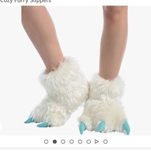 Lazy One Monster Slippers - White & Black Kids Size XS (5-8)